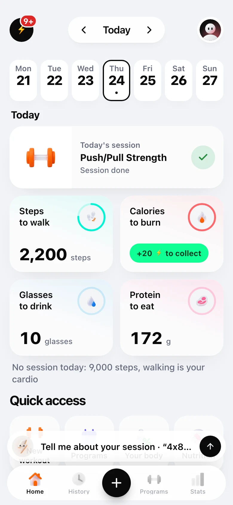 La journée dans l’app 6way